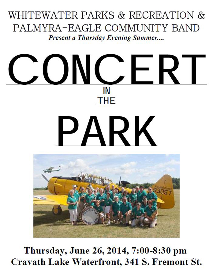 Program From Palmyra-Eagle Community Band Concert June 26, 2014